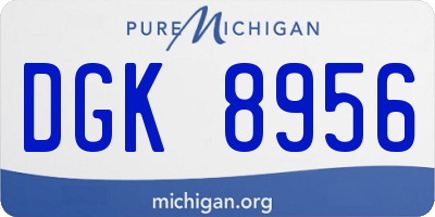 MI license plate DGK8956