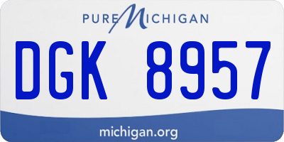 MI license plate DGK8957