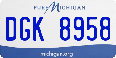 MI license plate DGK8958