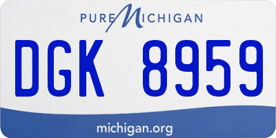 MI license plate DGK8959