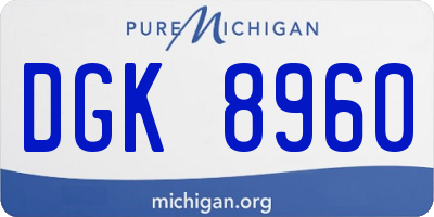 MI license plate DGK8960