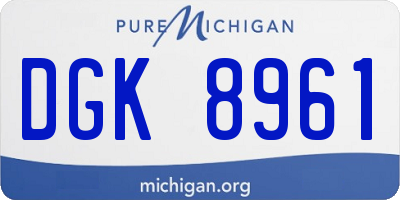 MI license plate DGK8961