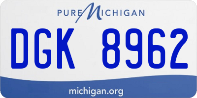 MI license plate DGK8962