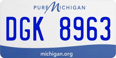MI license plate DGK8963