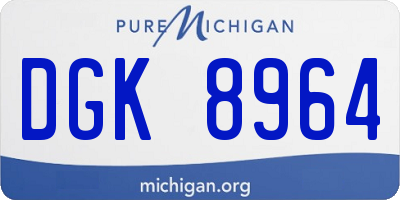 MI license plate DGK8964