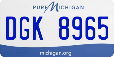 MI license plate DGK8965