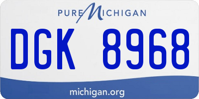 MI license plate DGK8968