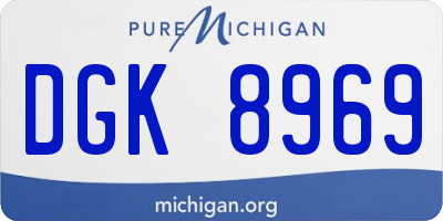 MI license plate DGK8969