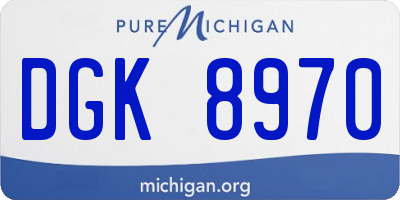 MI license plate DGK8970