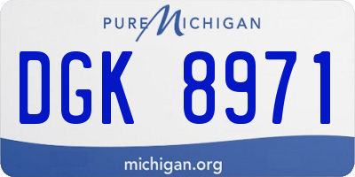 MI license plate DGK8971