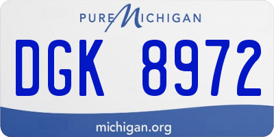 MI license plate DGK8972