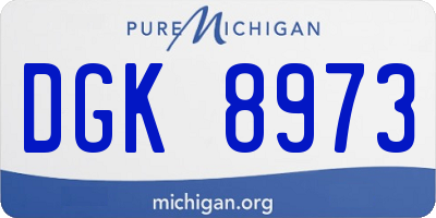 MI license plate DGK8973