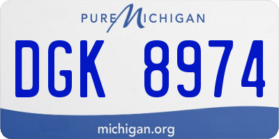 MI license plate DGK8974