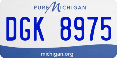 MI license plate DGK8975