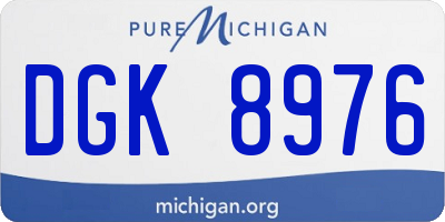 MI license plate DGK8976
