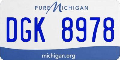 MI license plate DGK8978