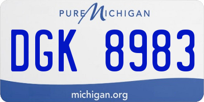 MI license plate DGK8983