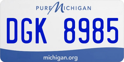 MI license plate DGK8985