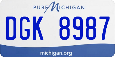 MI license plate DGK8987