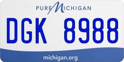 MI license plate DGK8988
