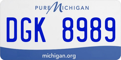 MI license plate DGK8989