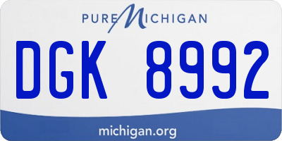 MI license plate DGK8992