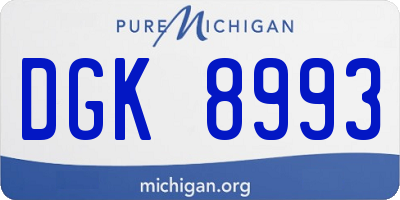 MI license plate DGK8993