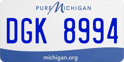 MI license plate DGK8994