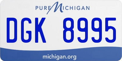 MI license plate DGK8995