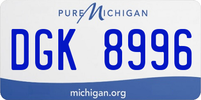 MI license plate DGK8996