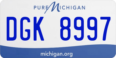 MI license plate DGK8997
