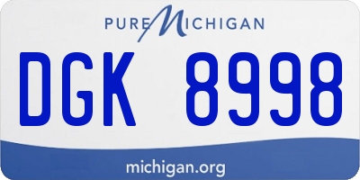 MI license plate DGK8998