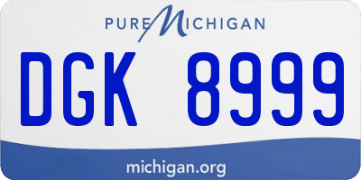 MI license plate DGK8999