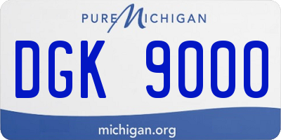 MI license plate DGK9000