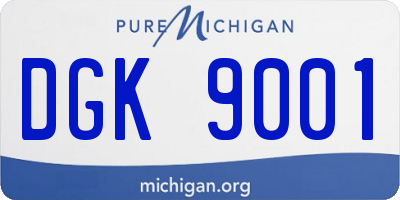 MI license plate DGK9001