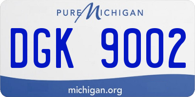 MI license plate DGK9002