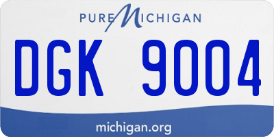 MI license plate DGK9004