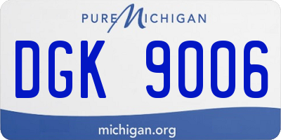 MI license plate DGK9006