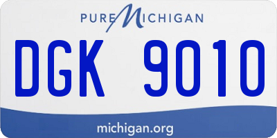 MI license plate DGK9010