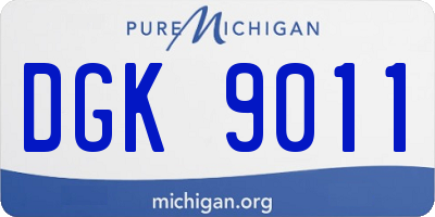 MI license plate DGK9011