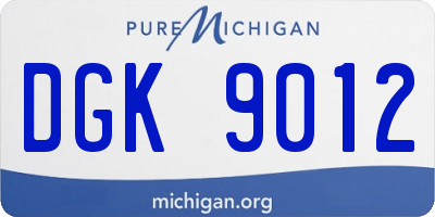 MI license plate DGK9012