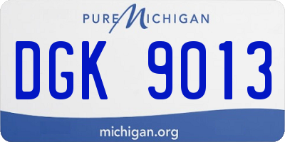 MI license plate DGK9013