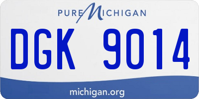 MI license plate DGK9014