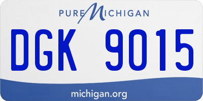 MI license plate DGK9015