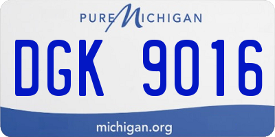MI license plate DGK9016