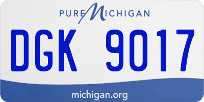 MI license plate DGK9017