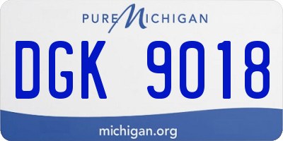 MI license plate DGK9018