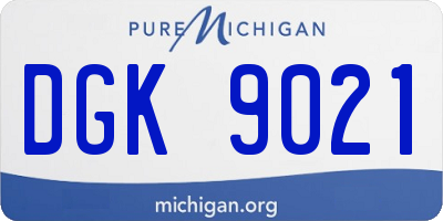 MI license plate DGK9021