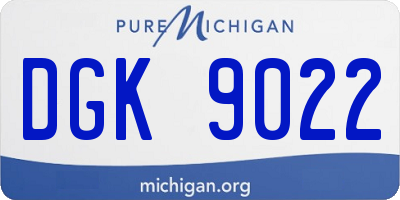 MI license plate DGK9022