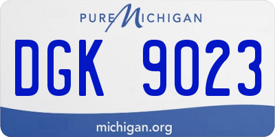 MI license plate DGK9023